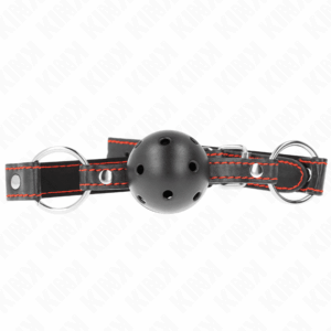 KINK - MORDAÇA DE BOLA PRETA OCA DURO MODELO 2 65 X 2,5 CM