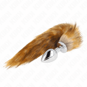 Kink - Plug Anal Tamanho L 10 X 4 Cm Com Cauda Sintética 40 Cm Marrom