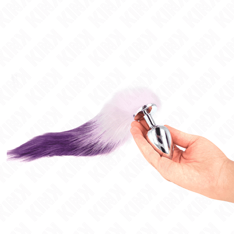 Kink - Plug Anal Tamanho L 10 X 4 Cm Com Cauda Sintética 40 Cm Roxo - Image 3