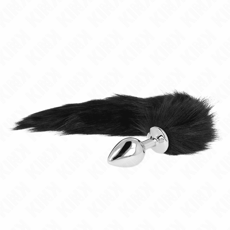 Kink - Plug Anal Tamanho M 8 X 3,5 Cm Com Cauda Sintética 40 Cm Preto