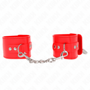 Kink - Punhos Com Fecho De Cadeado Vermelho Ajustável 16-23 Cm X 5,5 Cm