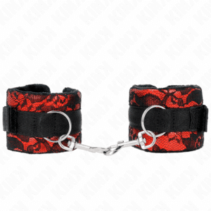 Kink - Punhos De Renda De Veludo Curto E Bind De Nylon Vermelho / Preto 23 X 6,5 Cm