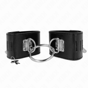 Kink - Pulso Fixo Com Anel E Fechamento De Cadeado Preto Ajustável 16-23 Cm X 5,5 Cm