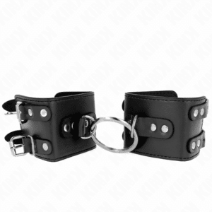 Kink - Punhos Fixos Com Anel E Pretos Ajustáveis Pretos 17-22 Cm X 6,5 Cm