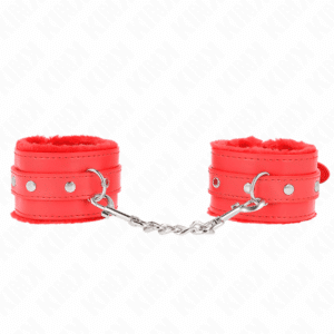 Kink - Pulso Premium Forro De Pele Vermelho Com Cinto Vermelho Ajustável 17-29 Cm X 6 Cm