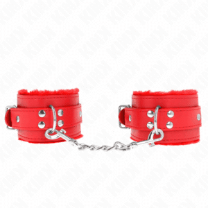 Kink - Pulso Forro De Pele Vermelho Com Cinto Vermelho Ajustável 17-29 Cm X 6 Cm