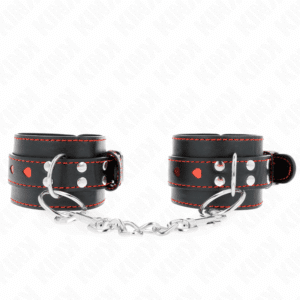 Kink - Pulso Preto Com Inserção De Coração Vermelho Ajustável 21-28 Cm X 5,5 Cm