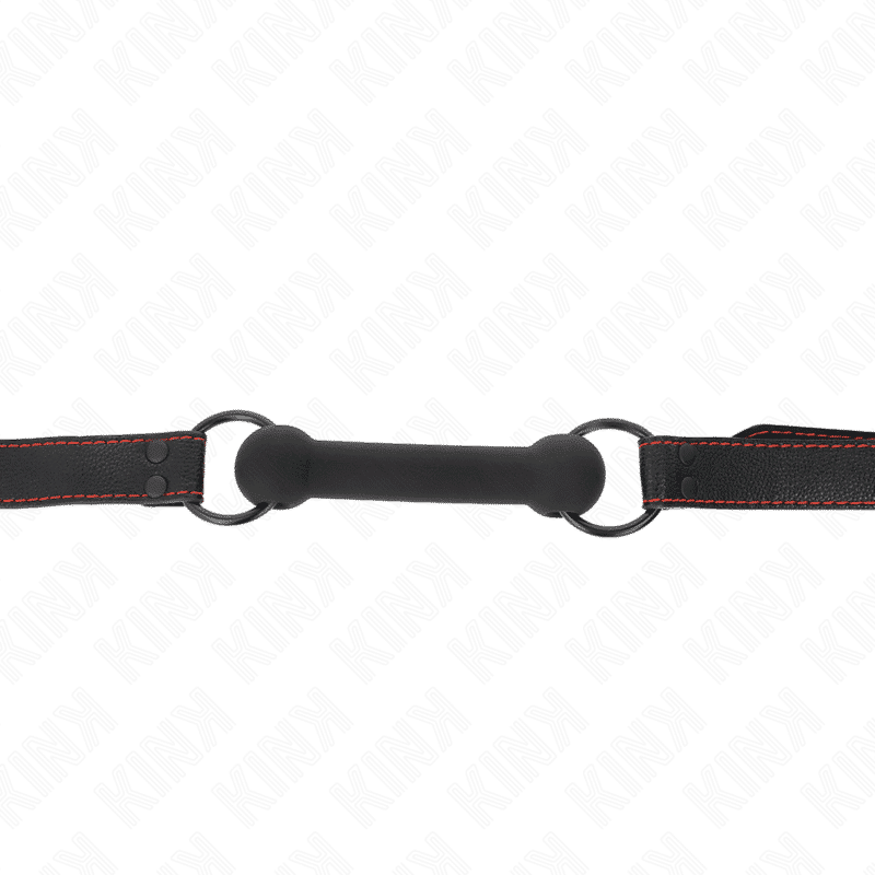 Kink - Mordaça De Osso Com Alça De Couro Preta Ajustável 41-57 Cm - Image 3