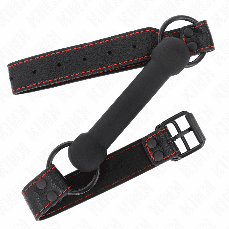 Kink - Mordaça De Osso Com Alça De Couro Preta Ajustável 41-57 Cm - Image 2