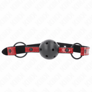 Kink - Bola De Couro Brilhante 4,5 Cm Mordaça 63,5 X 2 Cm Ajustável 41 X 59 Cm