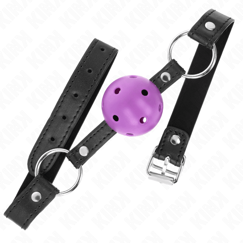 Kink - Bola Roxa Duro Oca 4,5 Cm Mordaça 63,5 X 2 Cm - Image 2
