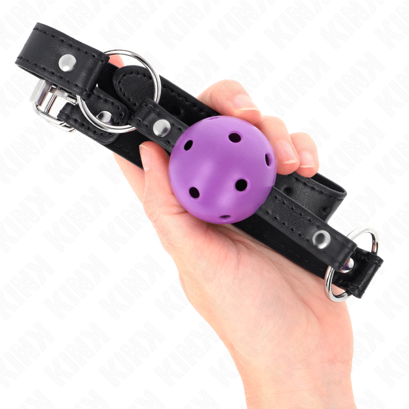 Kink - Bola Roxa Duro Oca 4,5 Cm Mordaça 63,5 X 2 Cm - Image 4
