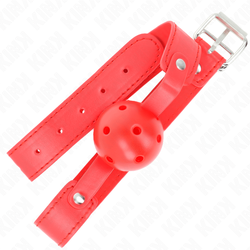 KINK - BOLA RESPIRÁVEL VERMELHA 4,5 CM MORDAÇA 65 X 2,5 CM - Image 2