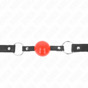 KINK - BOLA MORDAÇA 4 CM COM FECHADURA BOLA VERMELHA ALÇA PRETA 60 X 2 CM