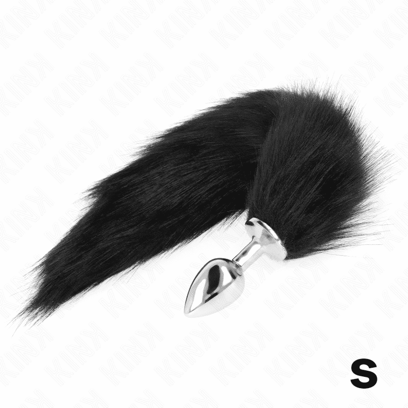Kink - Plug Anal Tamanho S 7 X 3 Cm Com Cauda Sintética 40 Cm Preto