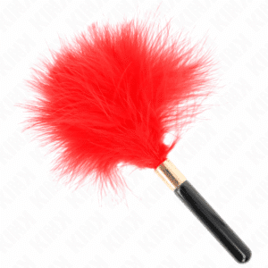 Kink - Penas De Cócegas Metal Dourado Vermelho 18 Cm