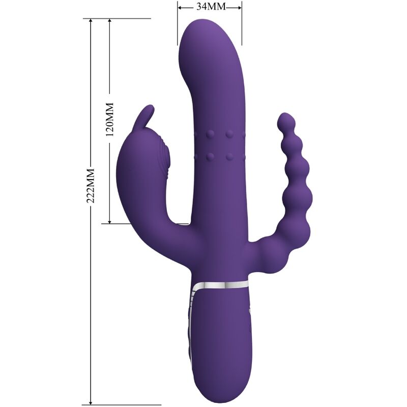 Pretty Love - Cammy Triplo Vibrador Multifunção 4 Em 1 Roxo - Image 7