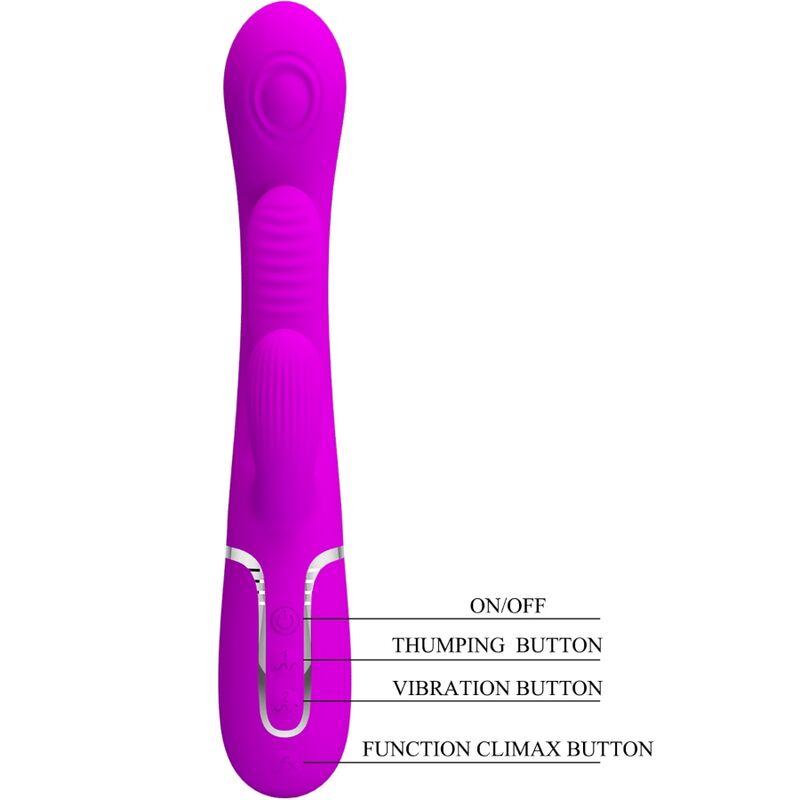 Pretty Love - Shania Triple Rabbit Vibrador Multifuncional Rosa - Image 5