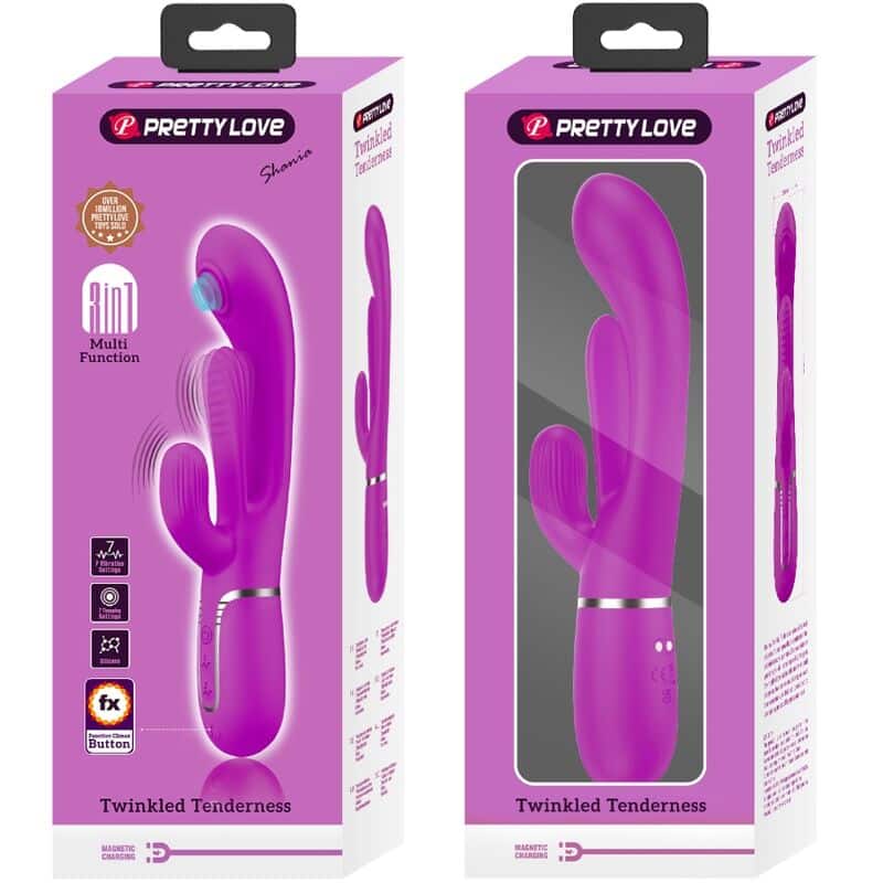 Pretty Love - Shania Triple Rabbit Vibrador Multifuncional Rosa - Image 8