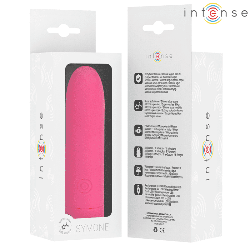 Intense - Symone Usb Recarregável Vibratória Bullet 8 Vibrações Rosa 10 X 2,2 Cm - Image 8