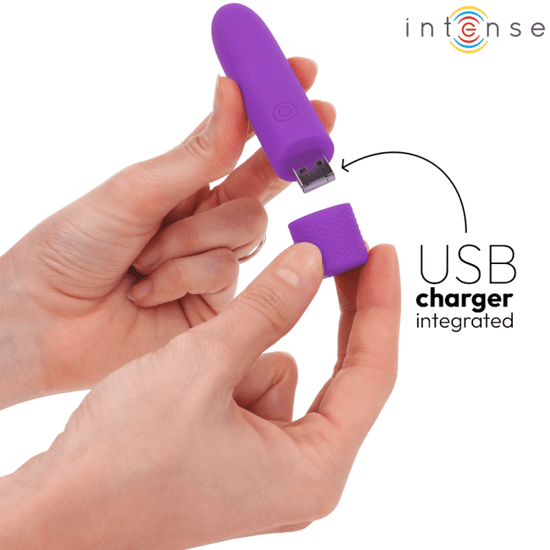 Intense - Symone Usb Recarregável Vibratória Bullet 8 Vibrações Roxo 10 X 2,2 Cm - Image 6
