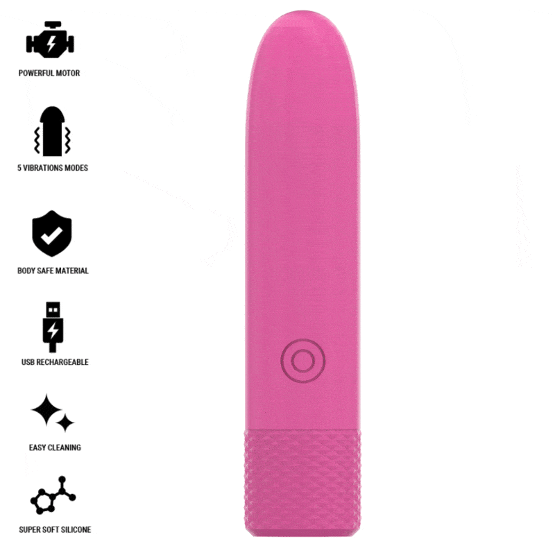 Intense - Symone Usb Recarregável Vibratória Bullet 8 Vibrações Rosa 10 X 2,2 Cm - Image 2