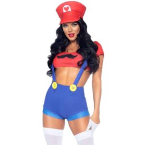 Leg Avenue - Traje Sexy Mario Bros Vermelho/Azul S