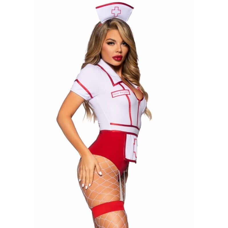 Leg Avenue - Fantasia De Enfermeira Sexy Vermelho/Branco S - Image 3