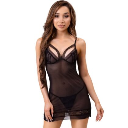 Livco Corsetti Fashion - Melisenda Cf 1709 Roupão De Banho + Camiseta + Tanga Preto S