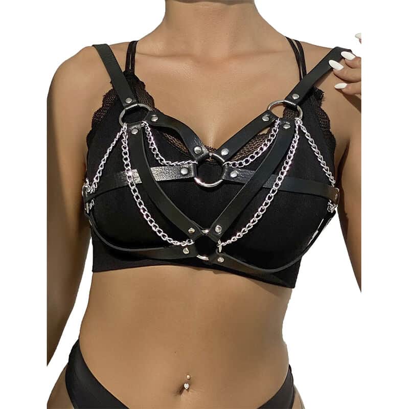 Subblime - 953713 Punk Bondage Cinto Fivela De Metal Preto Tamanho Único