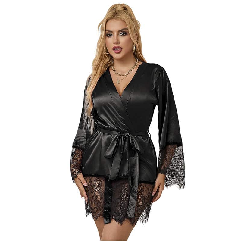 Subblime - 953799 Pijamas Elegantes De Renda + Tanga Preto S/M