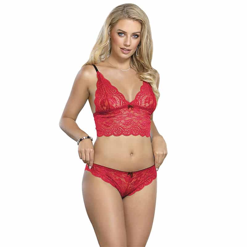 Subblime - 953904 Camisola De Seda E Renda + Calcinha Vermelha L/Xl - Image 4