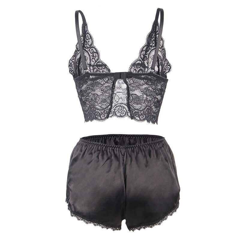 Subblime - 953928 Camisola De Seda E Renda + Calcinha Preta L/Xl - Image 6