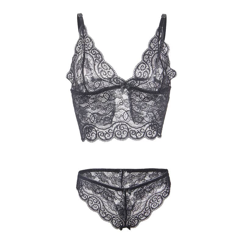 Subblime - 953928 Camisola De Seda E Renda + Calcinha Preta L/Xl - Image 8