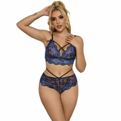 Subblime - 954079 Sutiã + Calcinha Renda Azul L/Xl