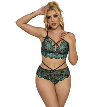 Subblime - 954086 Sutiã + Calcinha Renda Verde S/M