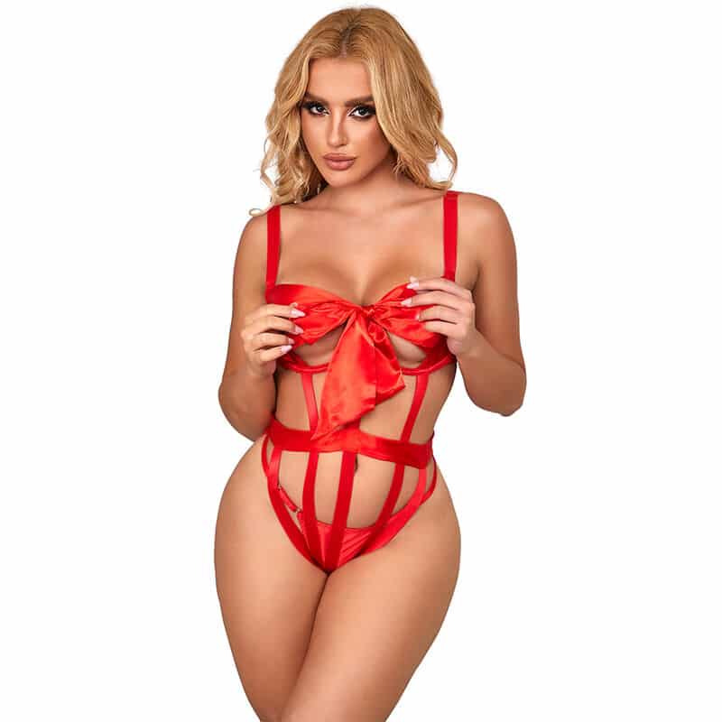 Subblime - 954475 Body Sexy Openwork Com Laço Vermelho L/Xl - Image 4