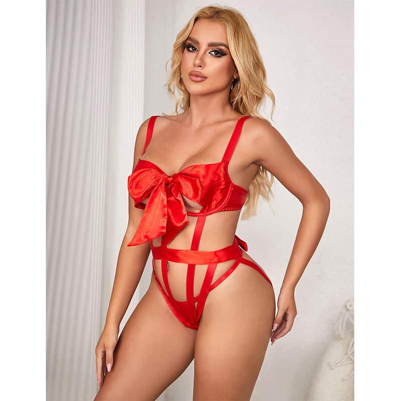 Subblime - 954475 Body Sexy Openwork Com Laço Vermelho L/Xl - Image 9