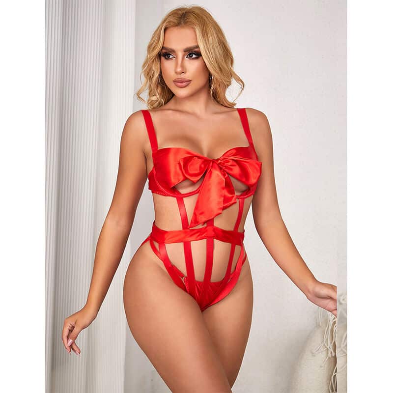 Subblime - 954475 Body Sexy Openwork Com Laço Vermelho L/Xl - Image 8