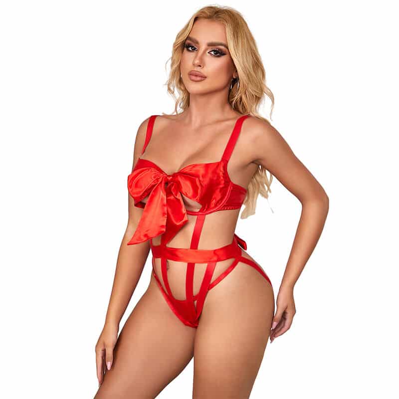 Subblime - 954475 Body Sexy Openwork Com Laço Vermelho L/Xl - Image 3