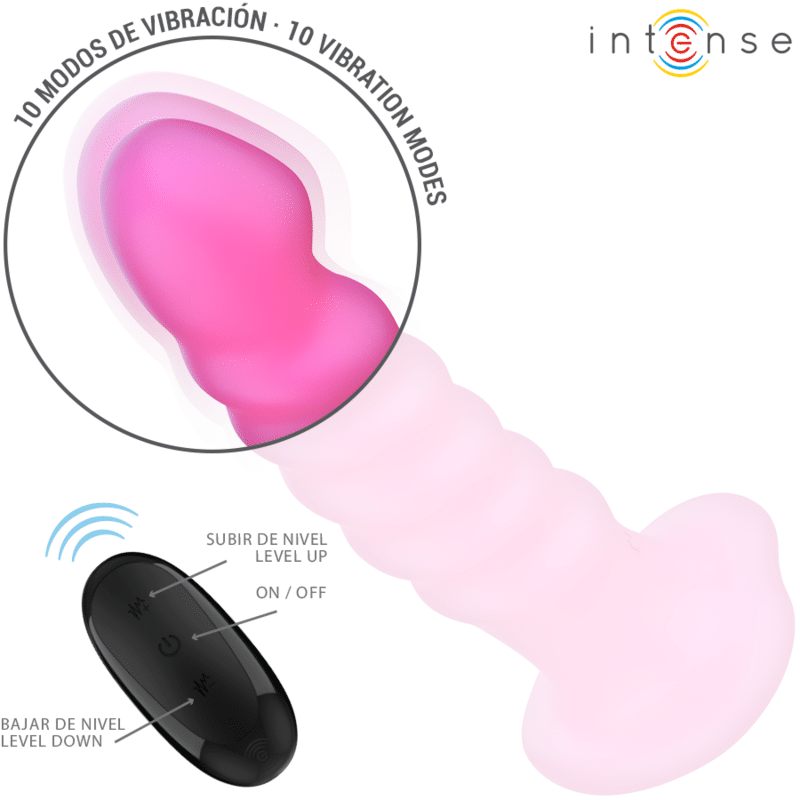 Intense - Cindy Vibrador Tamanho L Design Espiral 10 Vibrações Rosa Controle Remoto - Image 3