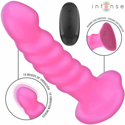 Intense - Cindy Vibrador Tamanho L Design Espiral 10 Vibrações Rosa Controle Remoto