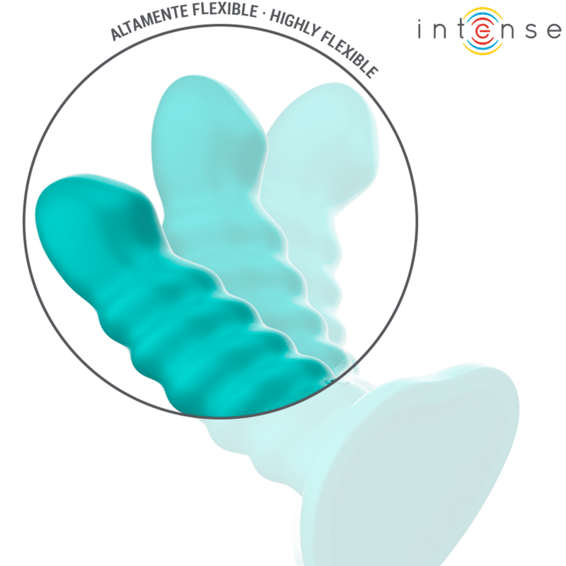 Intense - Buffy Vibrador Tamanho S Design Espiral 10 Vibrações Controle Remoto Azul - Image 4