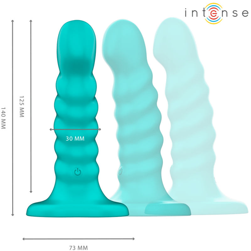 Intense - Buffy Vibrador Tamanho S Design Espiral 10 Vibrações Controle Remoto Azul - Image 2