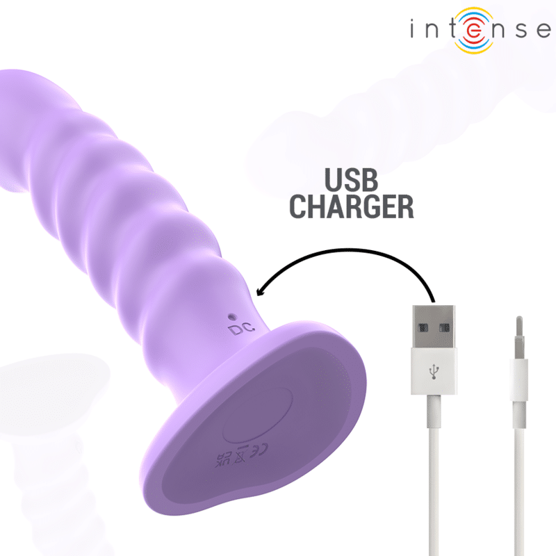 Intense - Brenda Vibrador Tamanho M Design Espiral 10 Vibrações Roxo Controle Remoto - Image 5