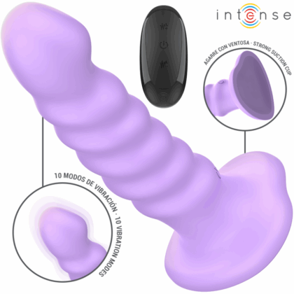 Intense - Brenda Vibrador Tamanho M Design Espiral 10 Vibrações Roxo Controle Remoto