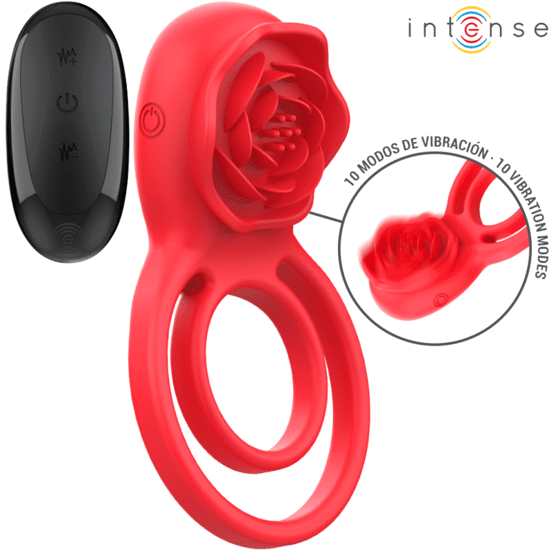 Intense - Gail Estimulador Rose 10 Vibrações Vermelho Controle Remoto