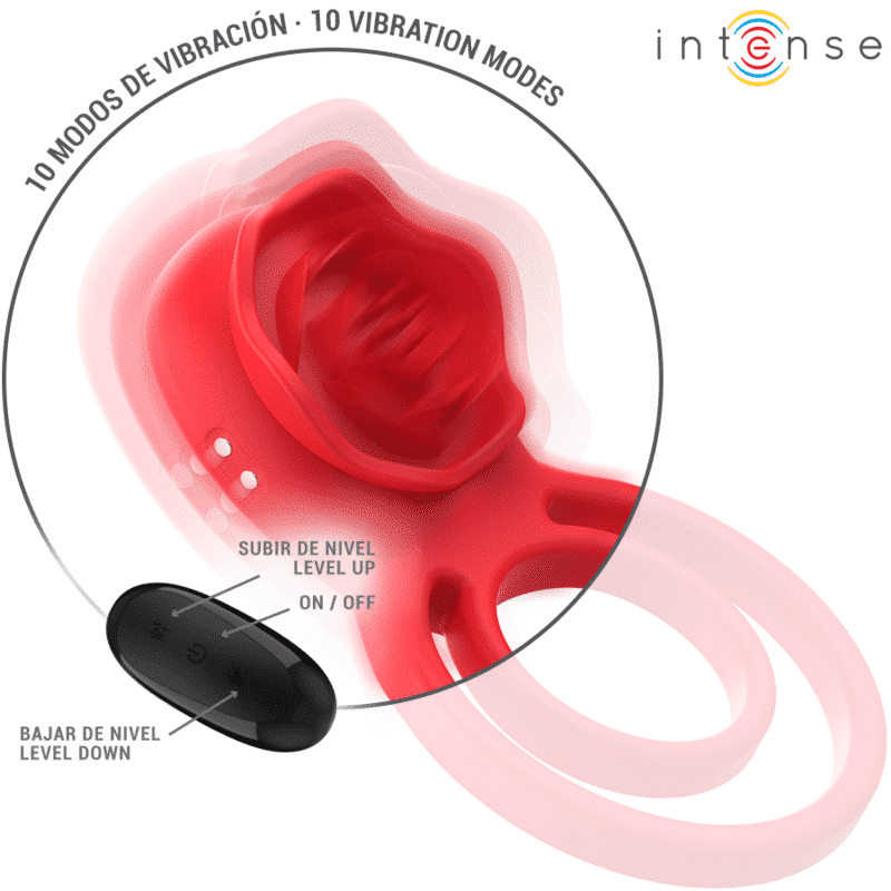 Intense - Gail Estimulador Rose 10 Vibrações Vermelho Controle Remoto - Image 2