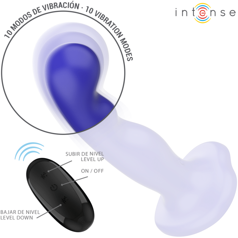 Intense - Shorty Vibrador Com Ventosa Azul Controle Remoto - Image 3