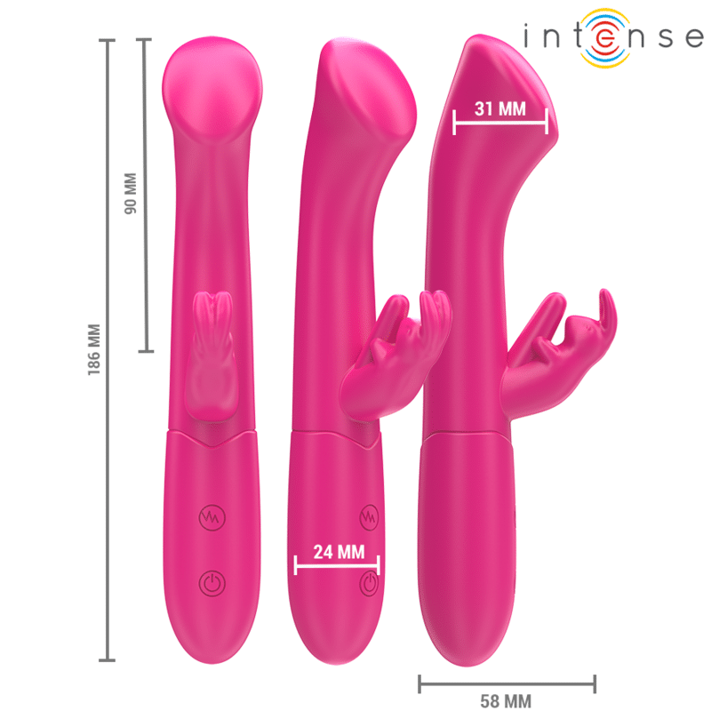 Intense - Julieta Rabbit Vibrador 18,6 Cm 10 Vibrações Rosa - Image 2